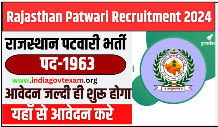 Rajasthan Patwari Recruitment 2024 Notification PDF Apply Online date